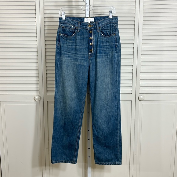 The GREAT. Straight A Jeans with Exposed Button Fly Size 27